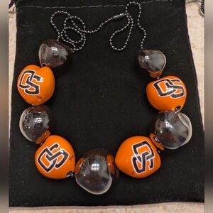Oregon State Beavers Bead Necklace 🧡🖤🧡🖤
